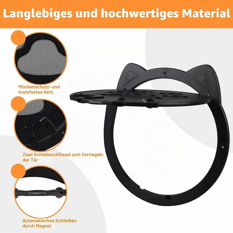 Katzenklappe für Fliegengitter 26 * 26.5cm Hundeklappe für Fliegengitter, Fliegengitter Tür mit Katz