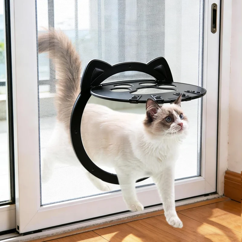 Katzenklappe für Fliegengitter 26 * 26.5cm Hundeklappe für Fliegengitter, Fliegengitter Tür mit Katz