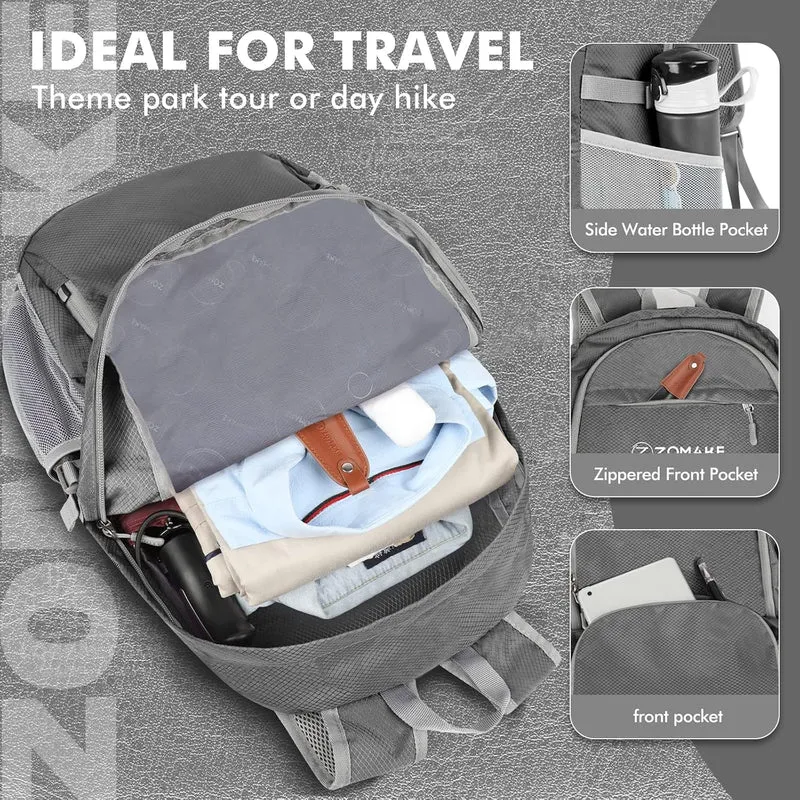 ZOMAKE Leicht Faltbarer Rucksack Packbare Backpacks 30L,Kleiner Faltbar Wanderrucksack Wasserdicht f