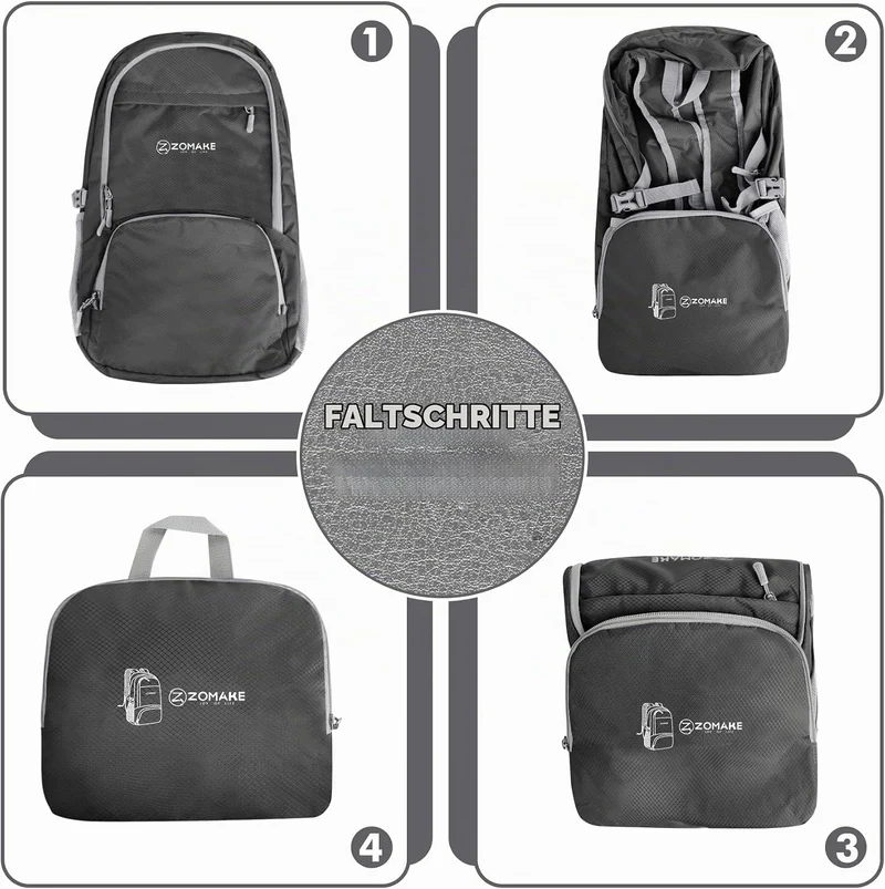 ZOMAKE Leicht Faltbarer Rucksack Packbare Backpacks 30L,Kleiner Faltbar Wanderrucksack Wasserdicht f