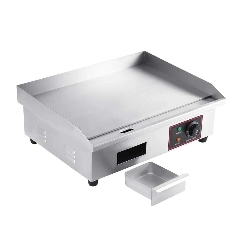 Elektrischer Grill, 3000W Arbeitsplattengrillplatte Grillplatte Edelstahl Elektro Grill 55 x 36 cm f