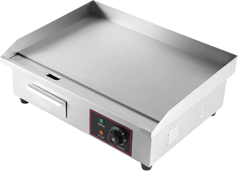Elektrischer Grill, 3000W Arbeitsplattengrillplatte Grillplatte Edelstahl Elektro Grill 55 x 36 cm f