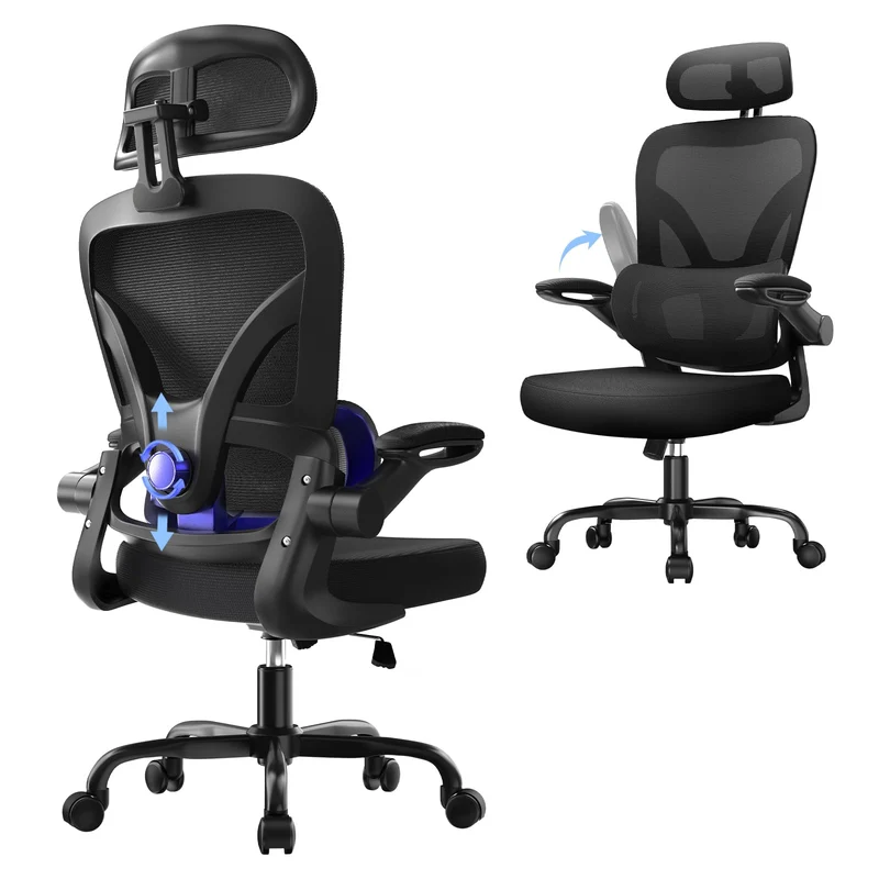 naspaluro Ergonomischer Bürostuhl mit Dynamischer Lordosenstütze, Schreibtischstuhl mit 3D-Kopfstütz
