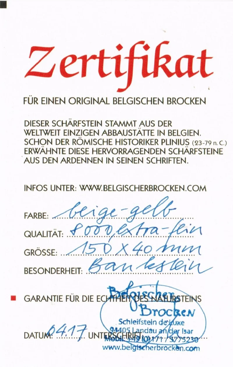 GELBER BELGISCHER BROCKEN original I Schleifstein für Messer & Werkzeug I Messer-Schärfer Grösse 150