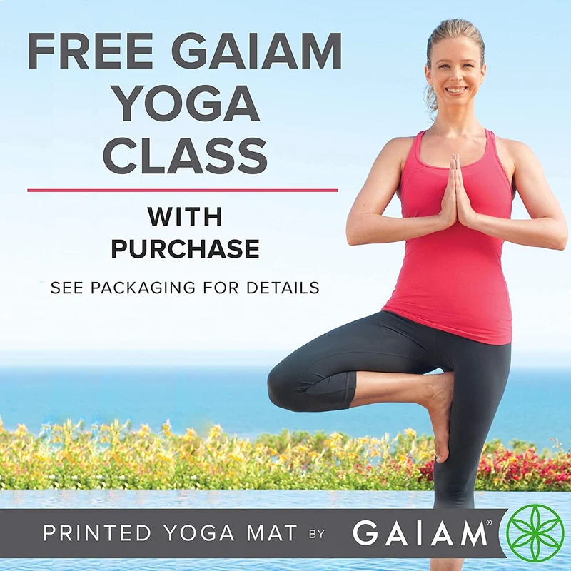 Gaiam Yogamatte, 5 mm dick, rutschfest, für alle Arten von Yoga, Pilates und Bodentraining (172,7 x