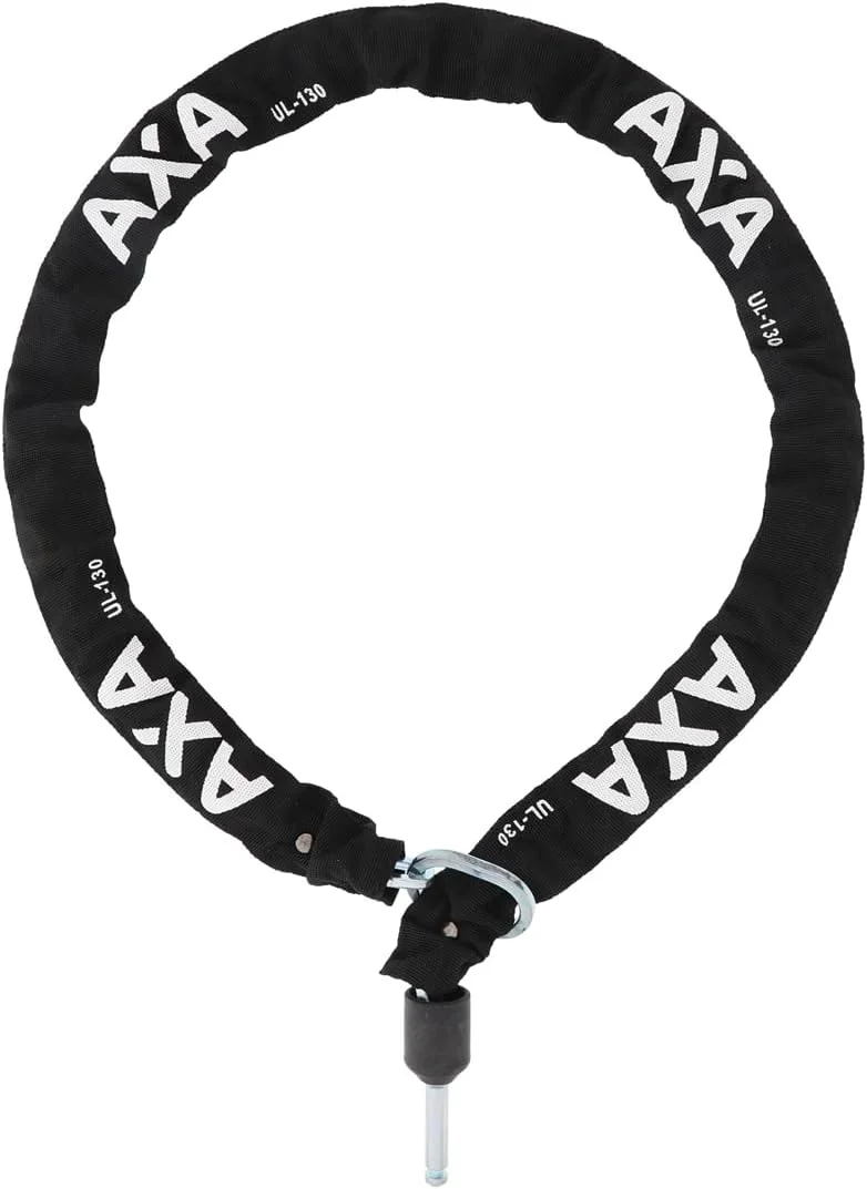 AXA Atlas Large Retractable + ULC 130 Einsteckkette + Satteltasche – Rahmenschloss Set – Sicherheits