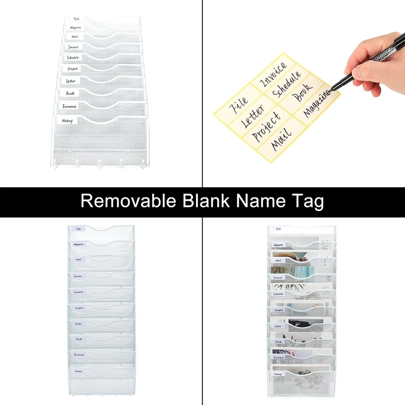 EasyPAG 10 Fächer Metall A4 Zeitschriften Wandhalter Zeitschriftenhalter Wand Aktenablage Dokumenten