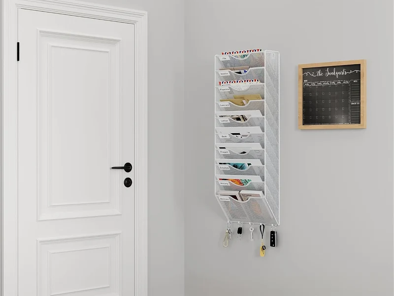 EasyPAG 10 Fächer Metall A4 Zeitschriften Wandhalter Zeitschriftenhalter Wand Aktenablage Dokumenten