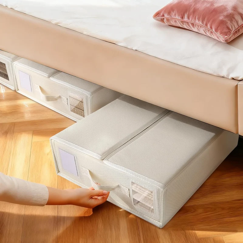 6 Stück Aufbewahrung Bettwäsche Organizer, Faltbarer Aufbewahrungstasche für Bettlaken, Oxford-Stoff