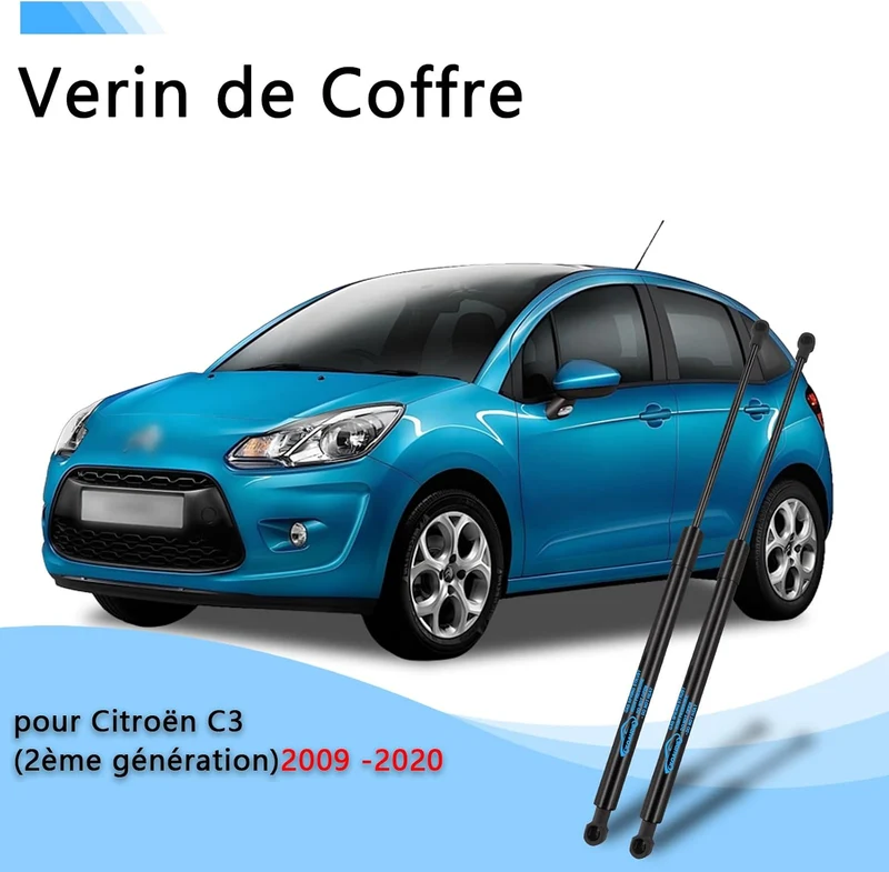 2x Heckklappendämpfer für Citroen C3 (2. Generation) 2009-2020 Gasdruckdämpfer Gasfeder Heckklappe K