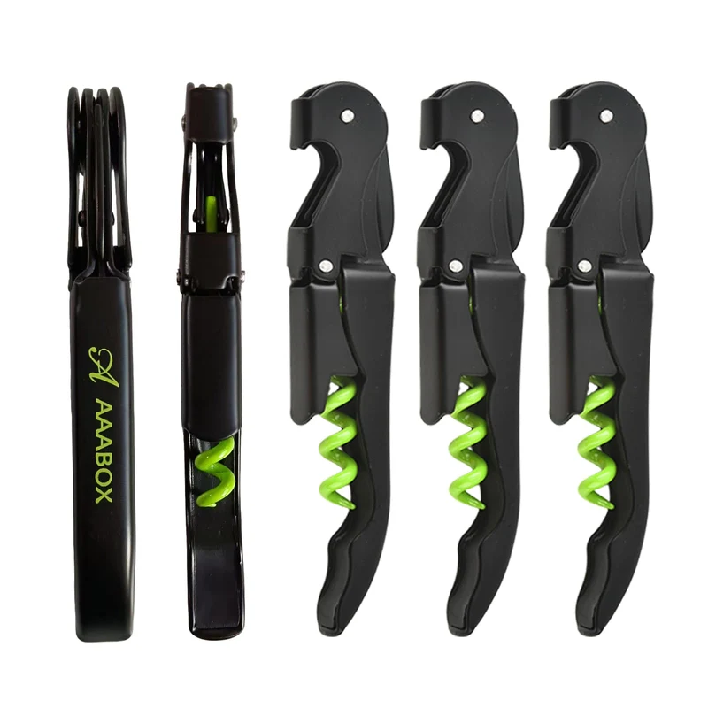 5 Stück Kellnermesser Set，3-in-1 Flaschenöffner,Upgraded Heavy Duty Edelstahl Korkenzieher Wein,Wein