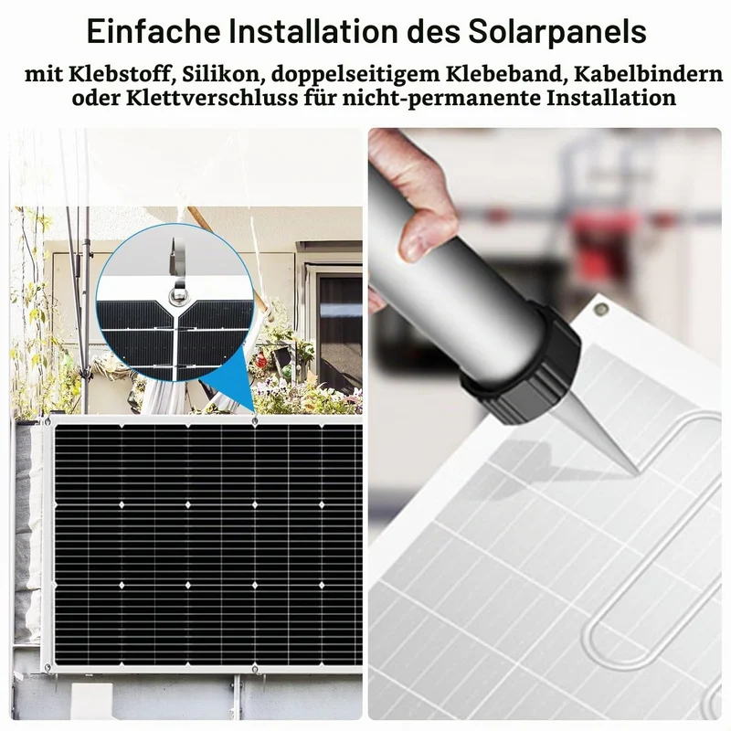 【240W 12V Flexibel Solarpanel Kit】DERUXI 2x120W Flexibles Solarmodule+30A Laderegler+Y Solarstecker+