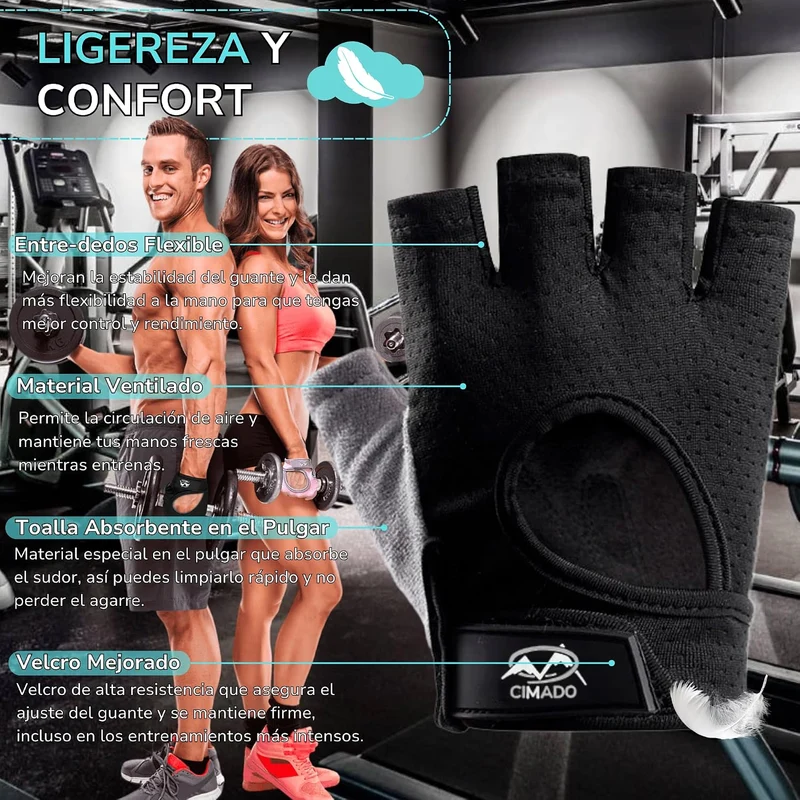 Fitnesshandschuhe | Crossfit-Handschuhe für Damen und Herren, atmungsaktiv, rutschfest und gepolster