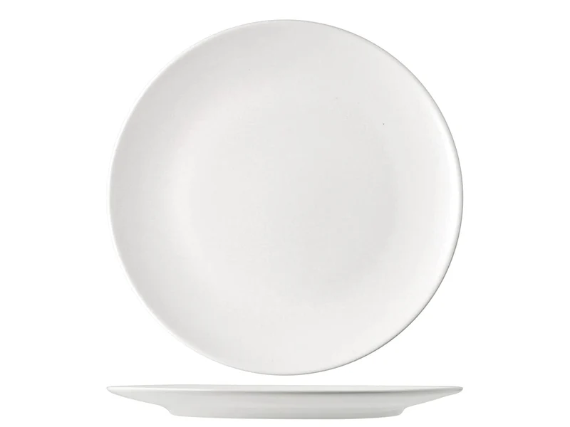 H&h set 6 piatti piani denver in stoneware bianco cm 26
