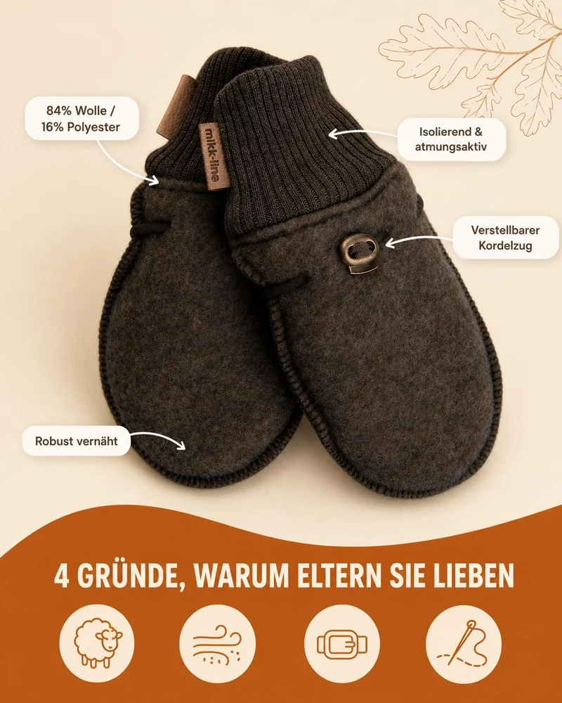 Mikk-line Wolle Handschuhe Baby – Babyhandschuhe & Kinderhandschuhe in – Fäustlinge Baby & Handschuh