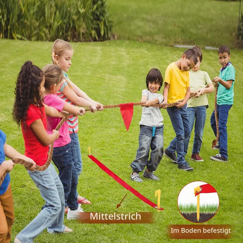 Outdoorspiele Tauziehen Seilspiel 6M für Kinder Erwachsene, Outdoor Gartenspiele Kindergeburtstag Pa