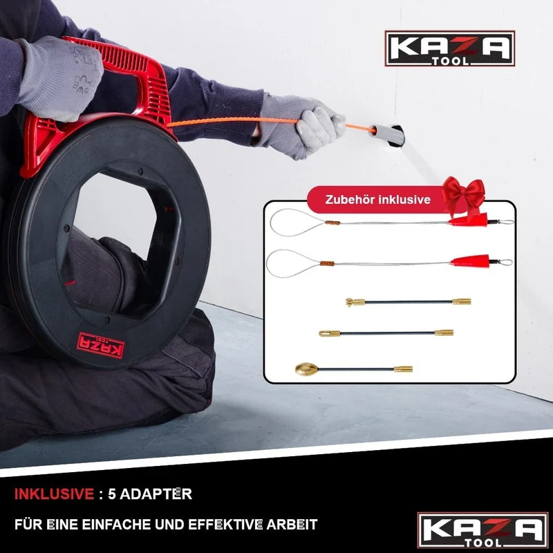 Kabeleinziehhilfe - Retractable Spiral - Cable Retraction Aid Shatterproof for Pulling - Pull Wire,