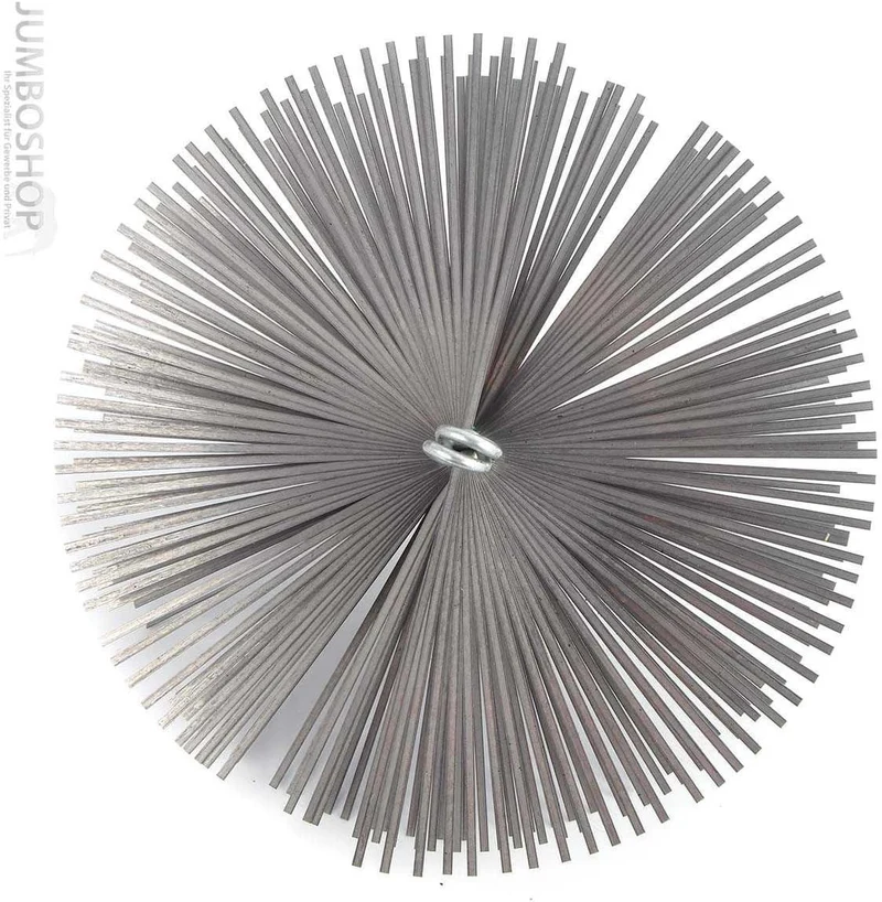 HOLZBRINK 400mm Kaminbesen Schornsteinbesen aus Federstahl + 1,5m Flexstange M12 - Kehrbesen Zugbese