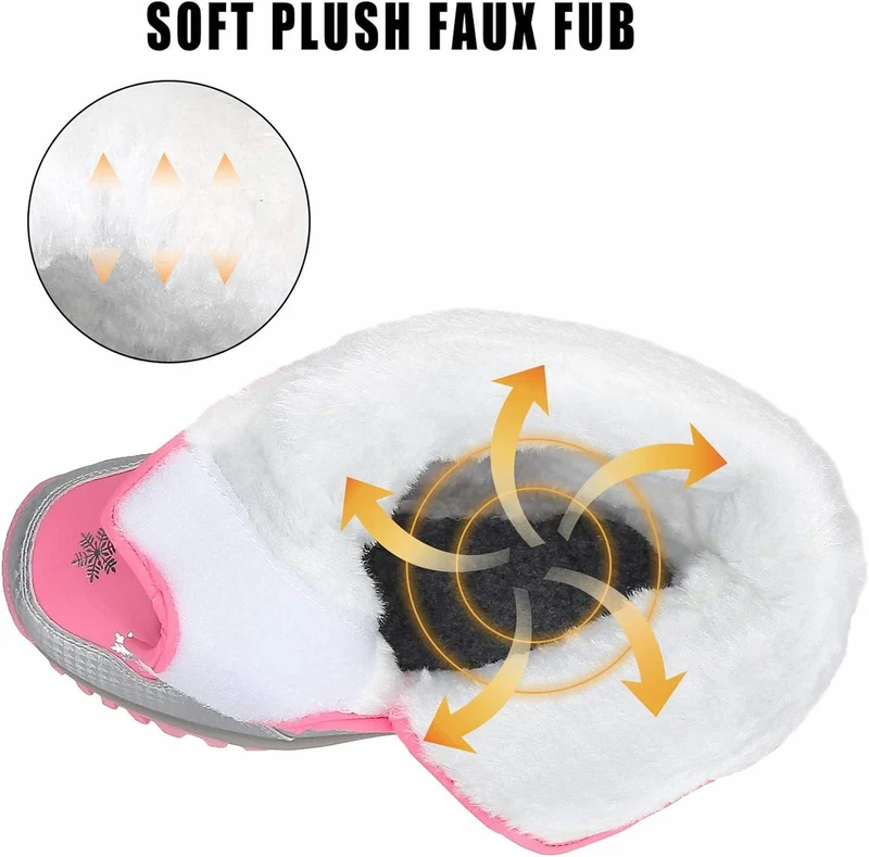 Mishansha Winterstiefel Kinder Warme Gefütterte Schneestiefel Gr.24-38 Pink 29 EU, Pink 29 EU