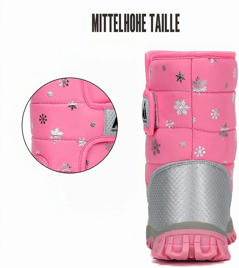 Mishansha Winterstiefel Kinder Warme Gefütterte Schneestiefel Gr.24-38 Pink 29 EU, Pink 29 EU
