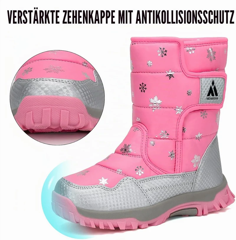 Mishansha Winterstiefel Kinder Warme Gefütterte Schneestiefel Gr.24-38 Pink 29 EU, Pink 29 EU