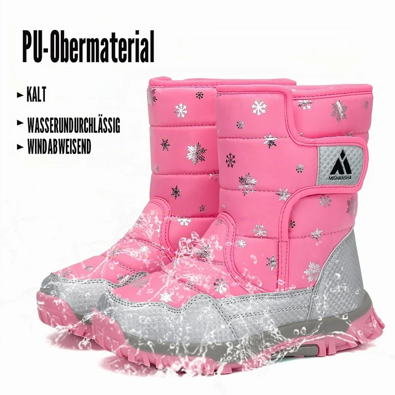 Mishansha Winterstiefel Kinder Warme Gefütterte Schneestiefel Gr.24-38 Pink 29 EU, Pink 29 EU