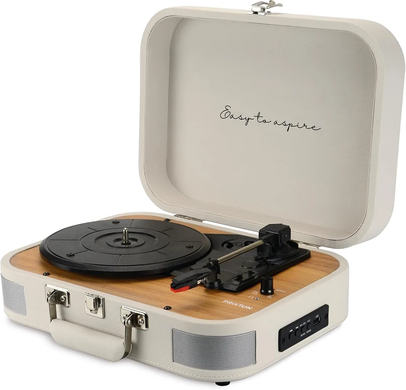 PRIXTON VC600 Vintage-Plattenspieler aus Vinyl, Vinyl-Player und Musik-Player über Bluetooth und USB