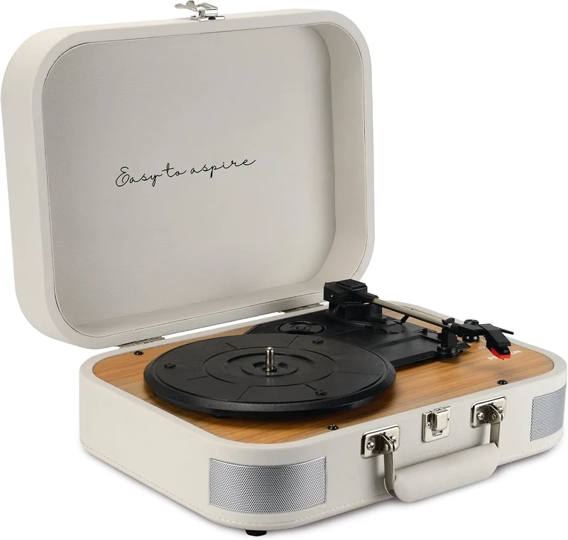 PRIXTON VC600 Vintage-Plattenspieler aus Vinyl, Vinyl-Player und Musik-Player über Bluetooth und USB