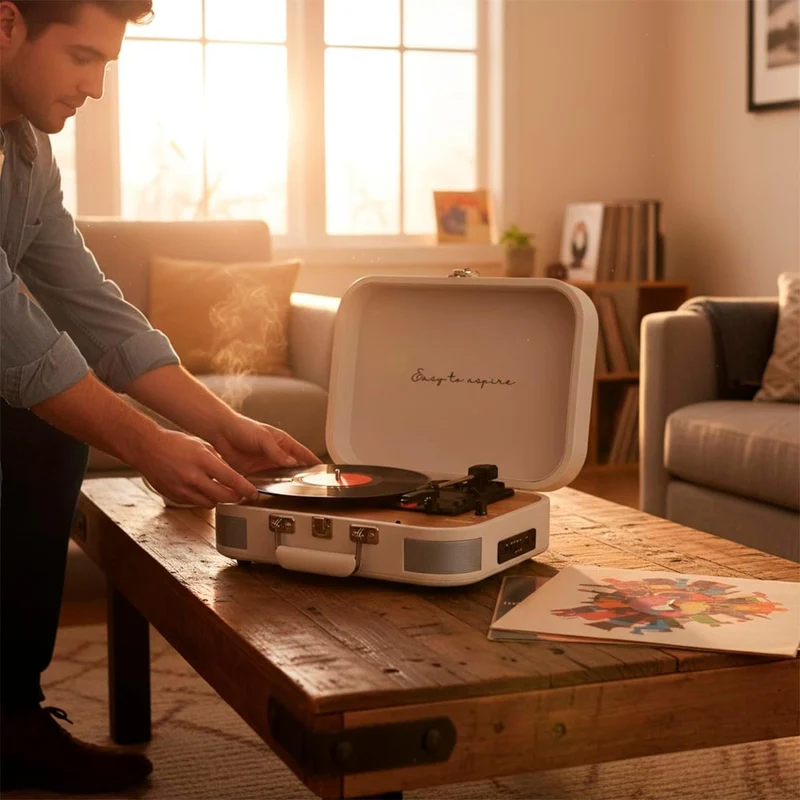 PRIXTON VC600 Vintage-Plattenspieler aus Vinyl, Vinyl-Player und Musik-Player über Bluetooth und USB