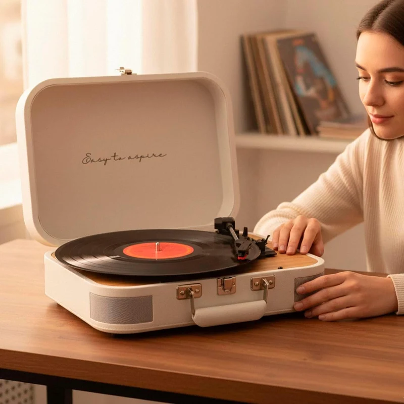 PRIXTON VC600 Vintage-Plattenspieler aus Vinyl, Vinyl-Player und Musik-Player über Bluetooth und USB