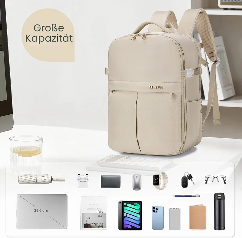 SPAHER Reiserucksack Handgepäck 40x30x25 Eurowings Laptop Rucksack 15,6 Zoll mit Laptopfach Business