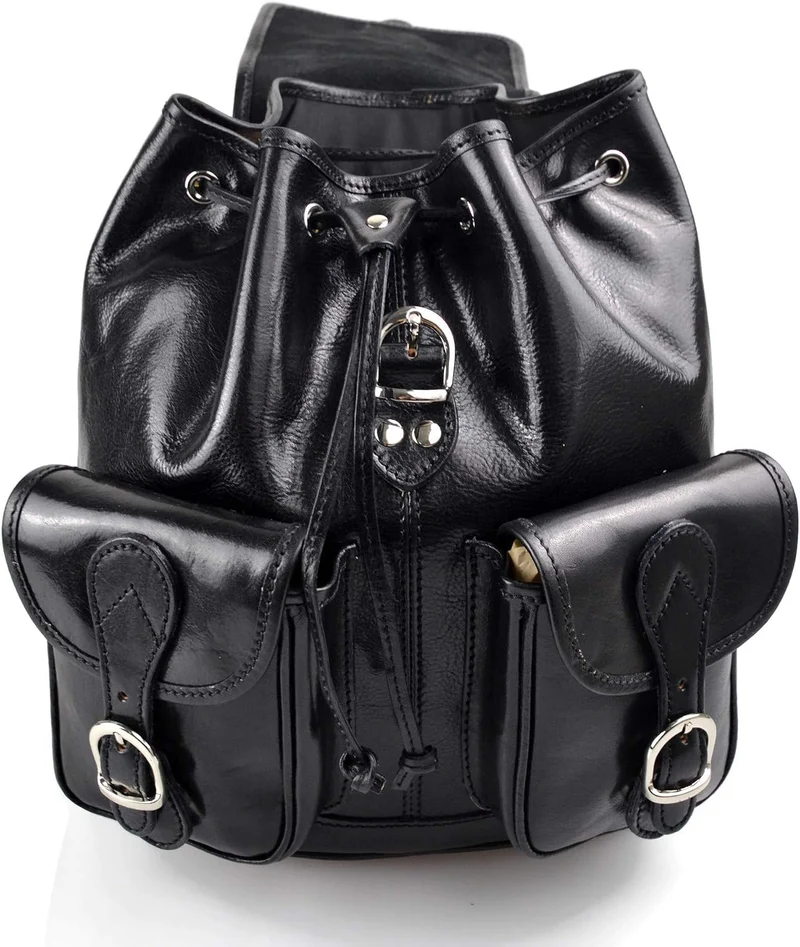 Rucksack leder schwarz rucksack damen herren reisetasche kalbsleder rucksack leder rucsack schulruck
