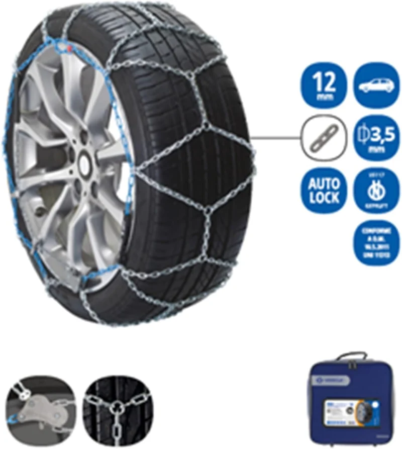 Veriga PC12-140 PRO COMPACT 12mm Schneeketten Satz (1 Paar= 2 Stück) manuelle Spannung für PKW 43122