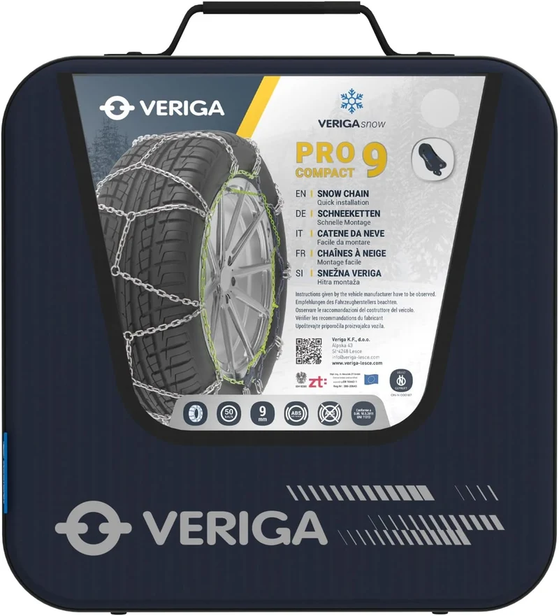 Veriga PC12-140 PRO COMPACT 12mm Schneeketten Satz (1 Paar= 2 Stück) manuelle Spannung für PKW 43122