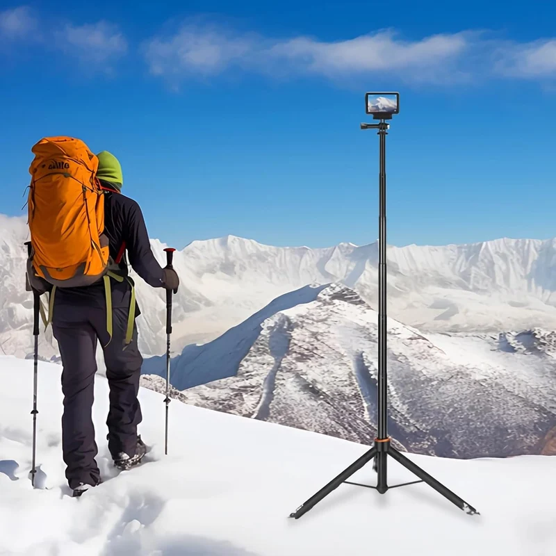 135cm Osmo-Action 6 Selfie-Stick Stativ Set, für DJI Action 6, Osmo Nano Orange/Black-Osmo Nano/Acti