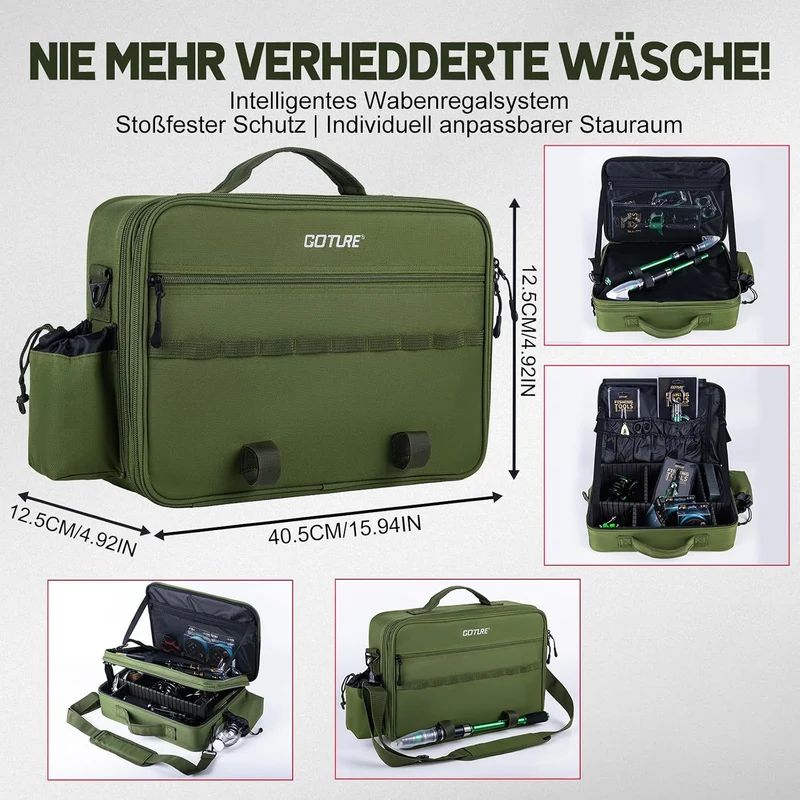 Goture 24T Angelset mit 2 Teleskop-Angelruten,1,8m/2,1m/2,4m/2,7m I Angelrute Set Komplett 2 5.2:1 S