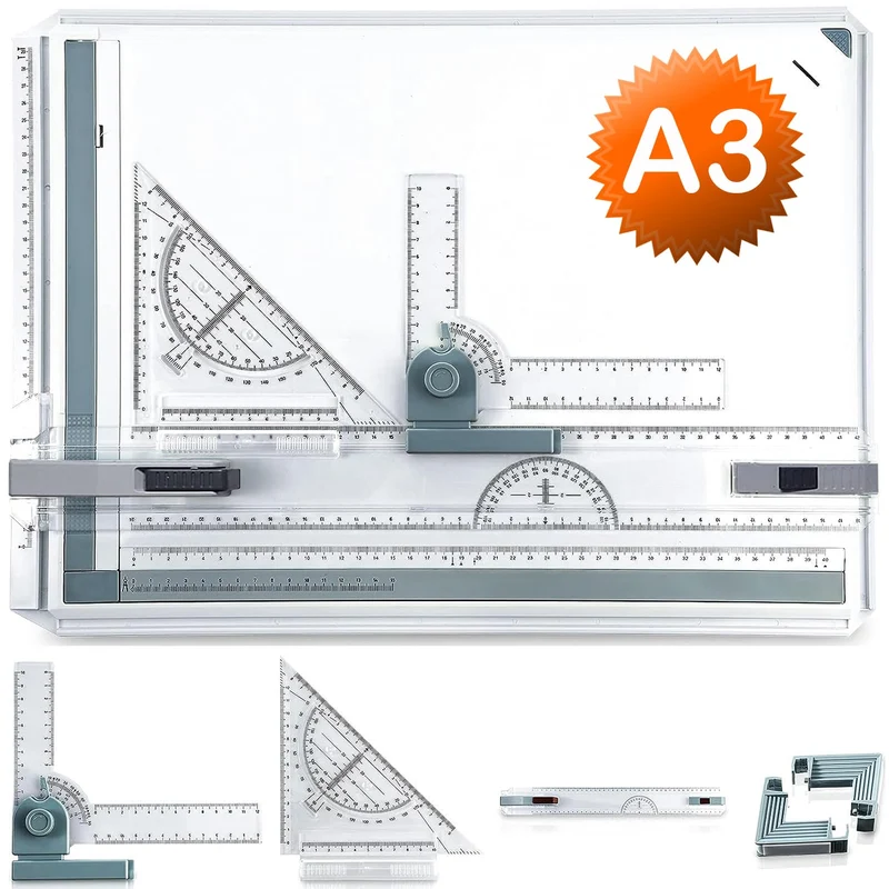 Zeichenbrett A3, Multifunktions-Geo-Board - präzises technisches Zeichne, A3