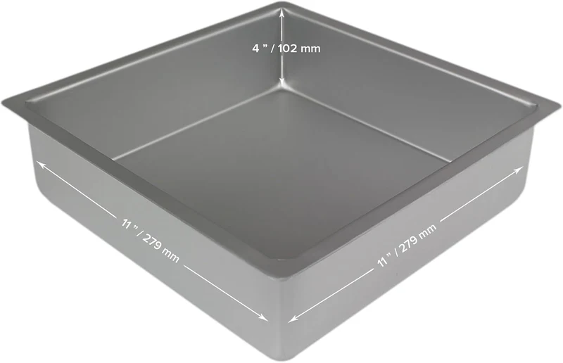 PME,SQR114,Quadratische AA8Kuchenform auseloxiertem Aluminium, 279x 279 x 102 mm,28 x 28 x 10 cm, 28