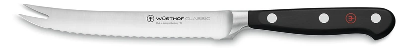 WÜSTHOF Classic Tomatenmesser 14 cm, Schwarz,silber 14 cm Tomatenmesser, 14 cm Tomatenmesser