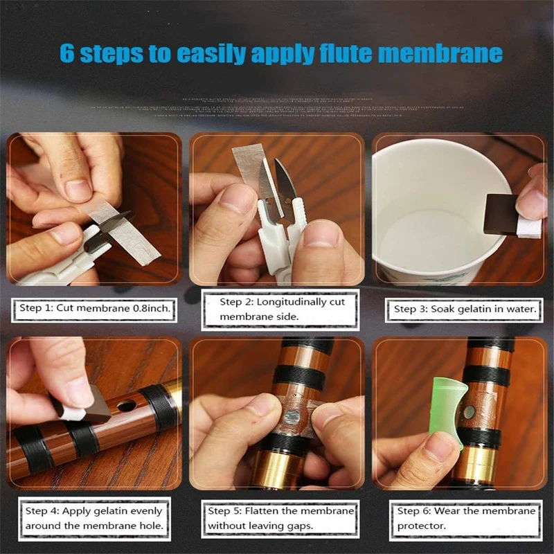D Key Dizi Black Bitter Bamboo Flöte Chen Qing Flöte mit gratis Membran & Kleber & Protektor Set Tra