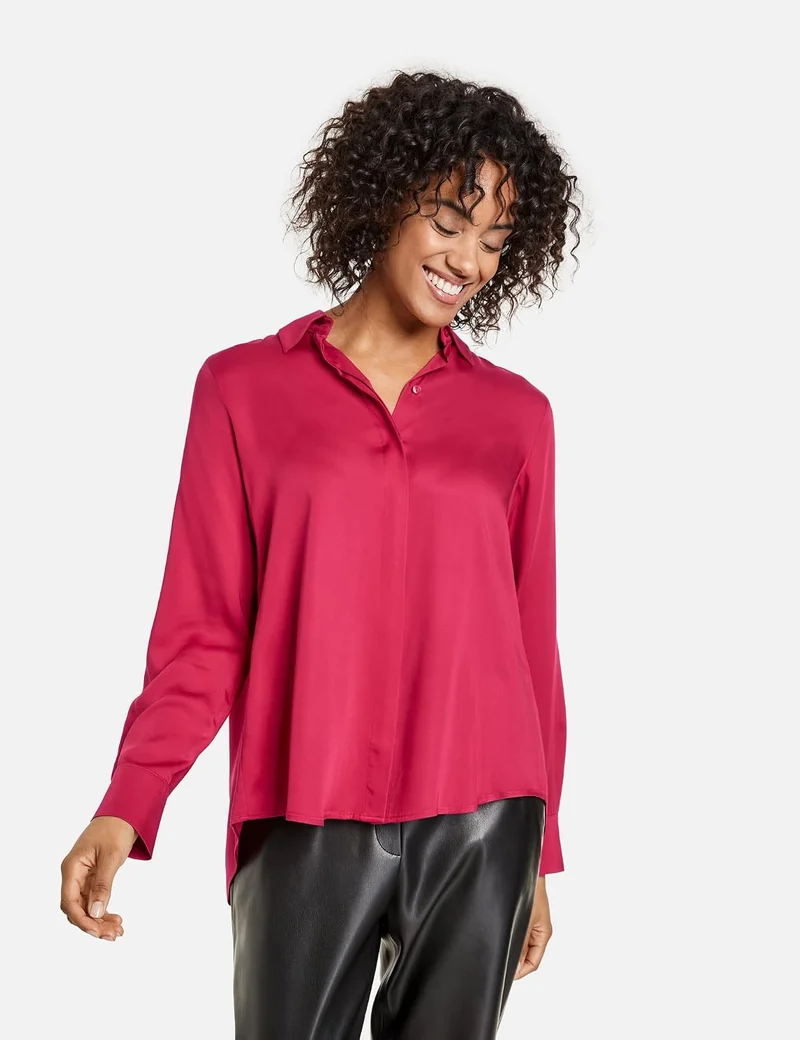 Taifun Damen 260021-11232 Bluse 38 Cranberry, 38 Cranberry