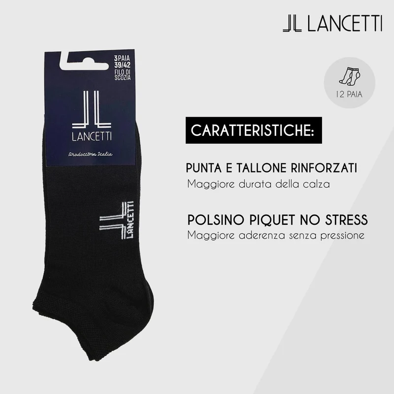 LANCETTI 6 Paar Socken Geist frisch Schottland 35-38 Marineblau, Weiss, 35-38 Marineblau, Weiss