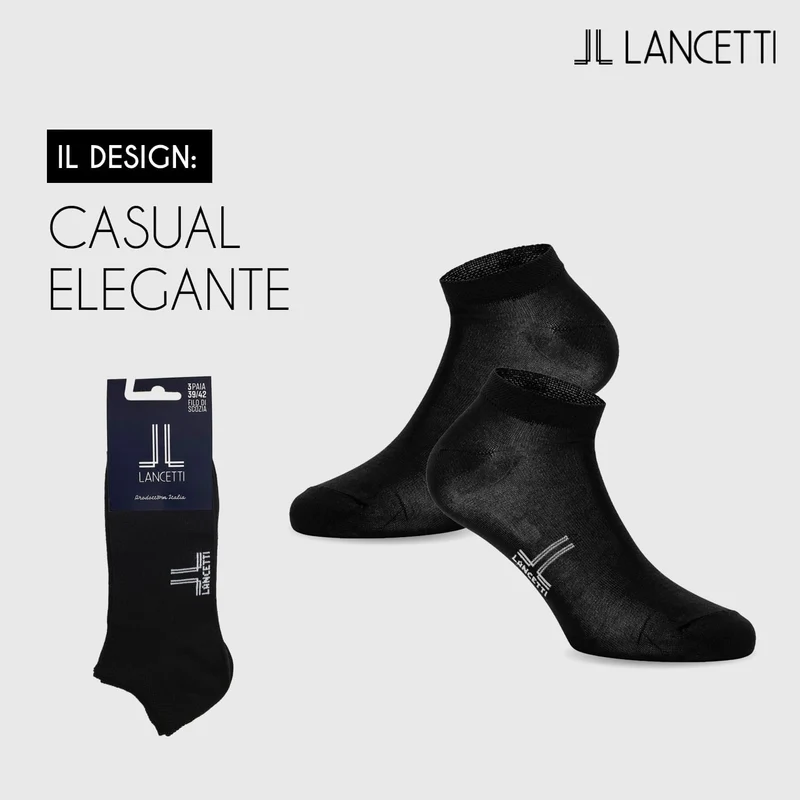 LANCETTI 6 Paar Socken Geist frisch Schottland 35-38 Marineblau, Weiss, 35-38 Marineblau, Weiss