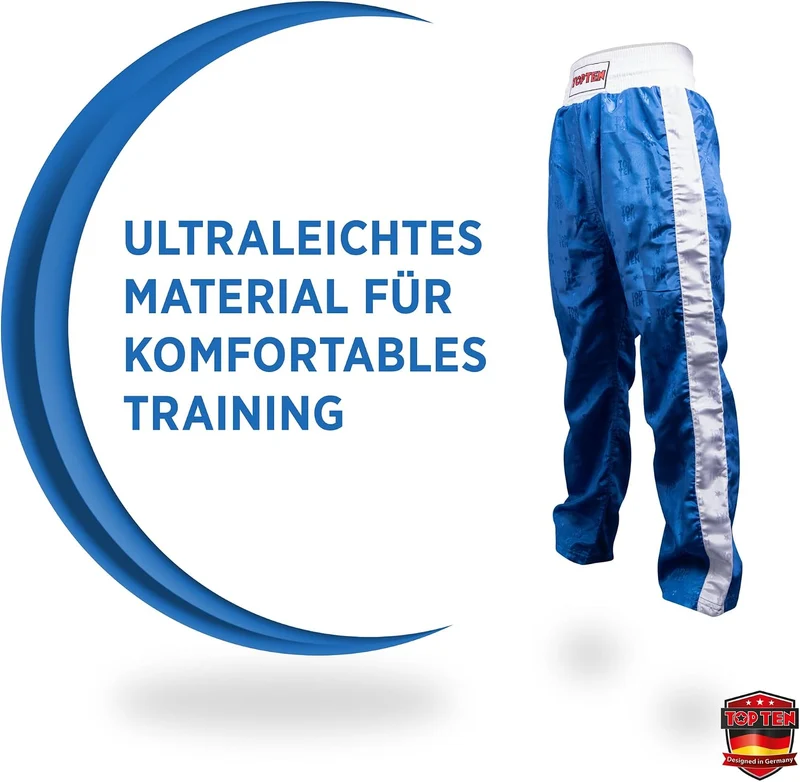 TopTen Unisex Kickboxing-Hose Classic 130 Blau - Weiss, 130 Blau - Weiss