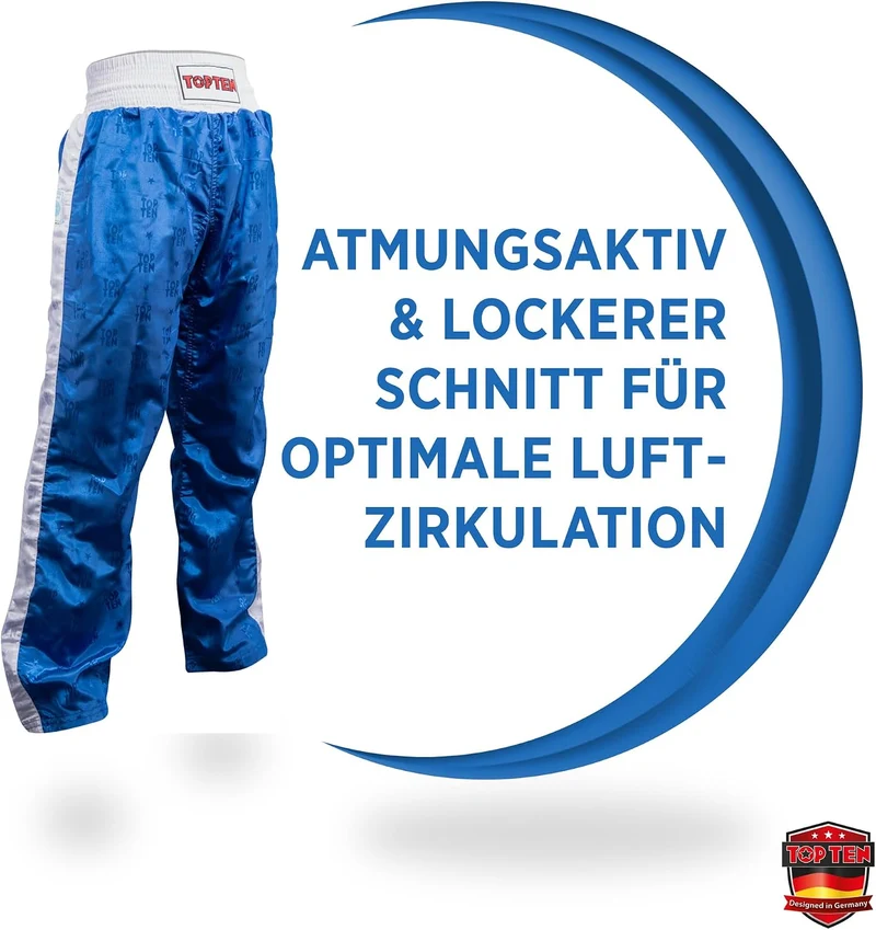TopTen Unisex Kickboxing-Hose Classic 130 Blau - Weiss, 130 Blau - Weiss
