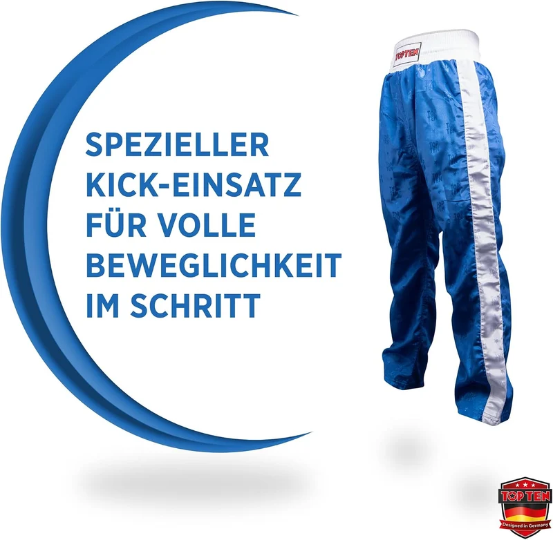 TopTen Unisex Kickboxing-Hose Classic 130 Blau - Weiss, 130 Blau - Weiss