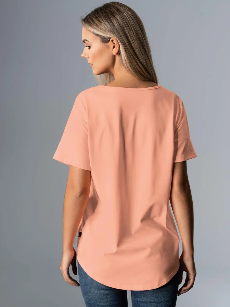 TRIGEMA Oversized T-Shirt mit V-Ausschnitt XXL Puder, XXL Puder