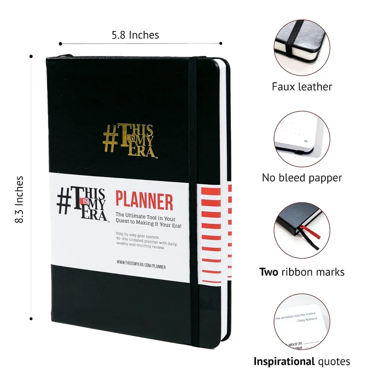 A5 Notitzbuch, Kalender & Tagesplaner:Strapazierfähiger Terminplaner & Notizbuch, Wochen- & Monatszi