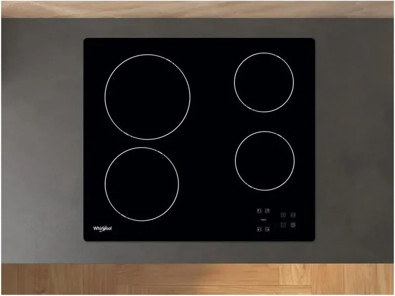Whirlpool AKT 8090/NE hobs Kochfeld, Glaskeramik, Touchbedienung, 6200 W, Schwarz