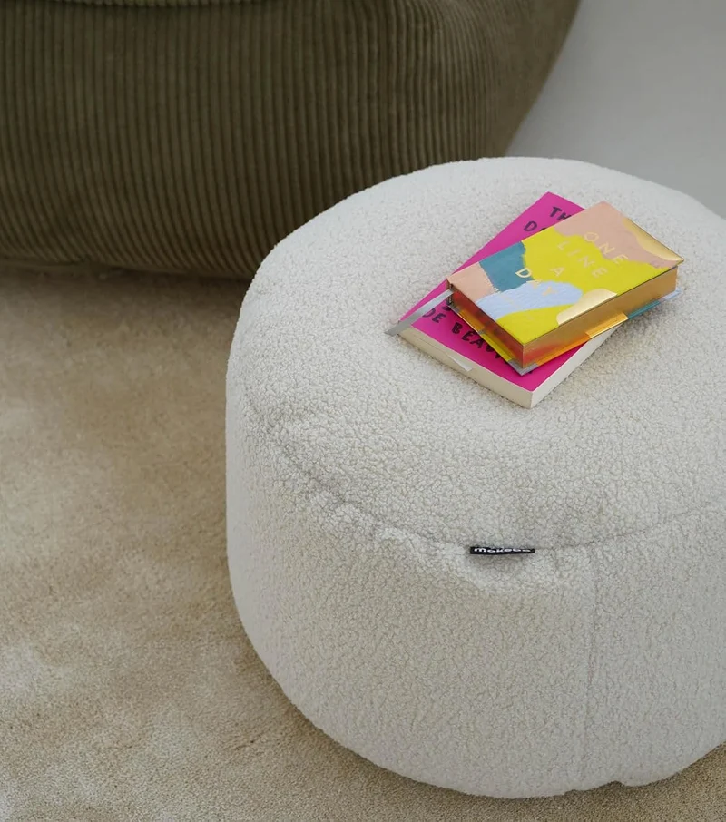 mokebo Pouf Bouclé 'Mochi' Hocker Sitzpouf Sitzkissen Made in Germany grün 30x50 cm Boucléstoff in F